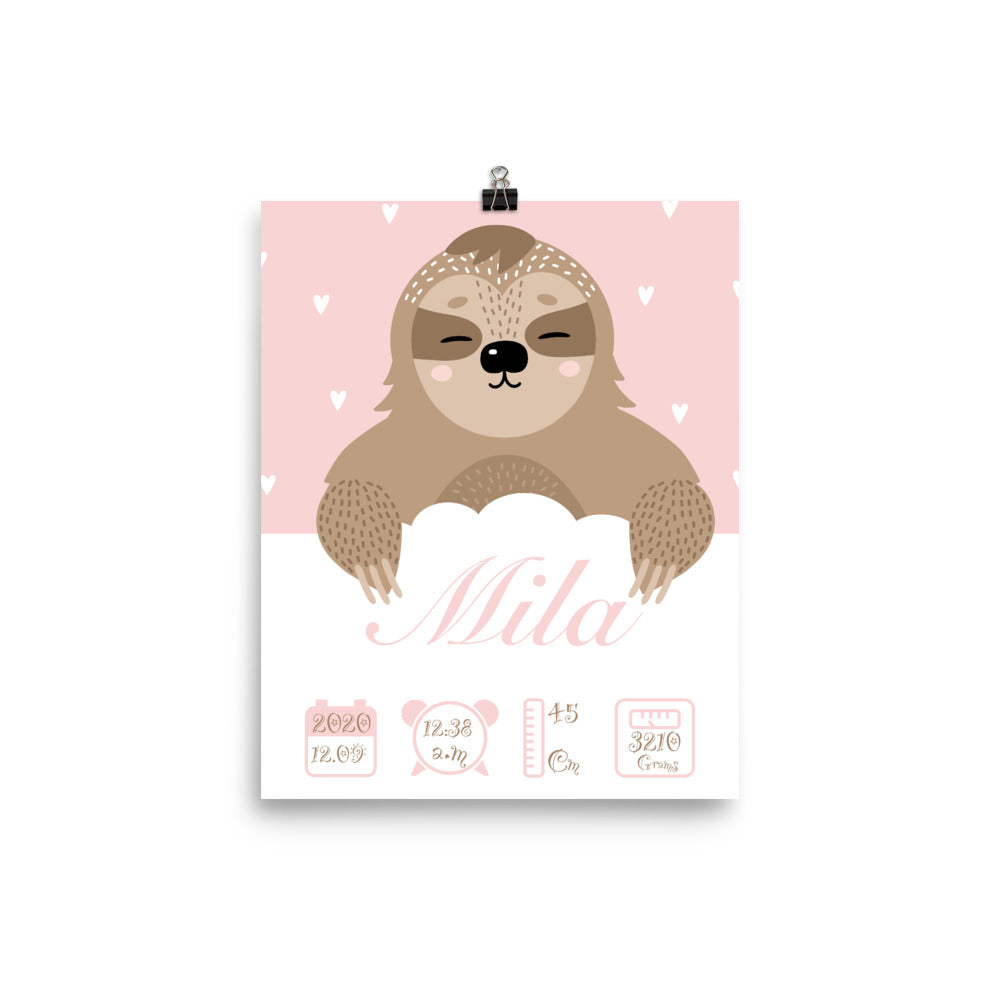 Koala Personalized Birth Announcement Poster