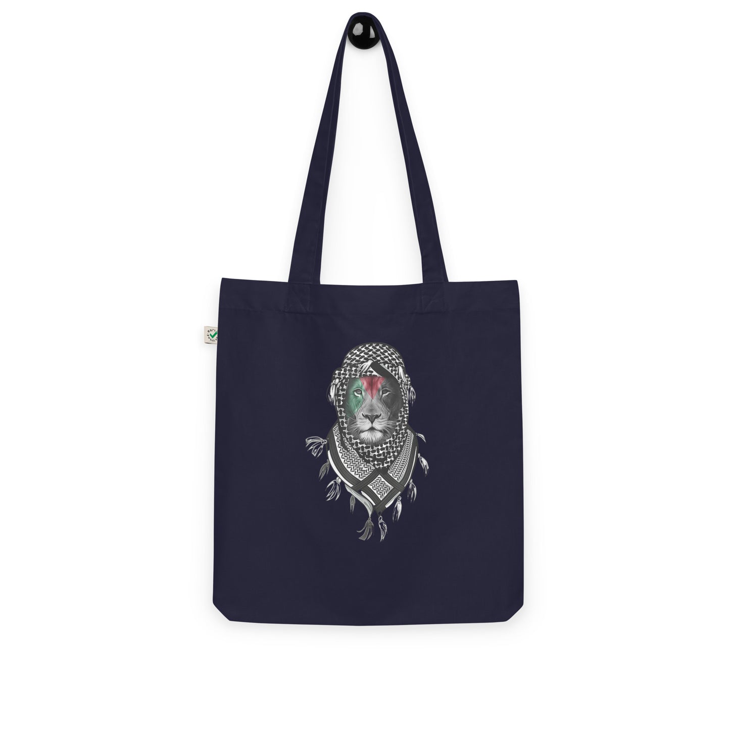 Lion Palestine Organic fashion arabic tote bag