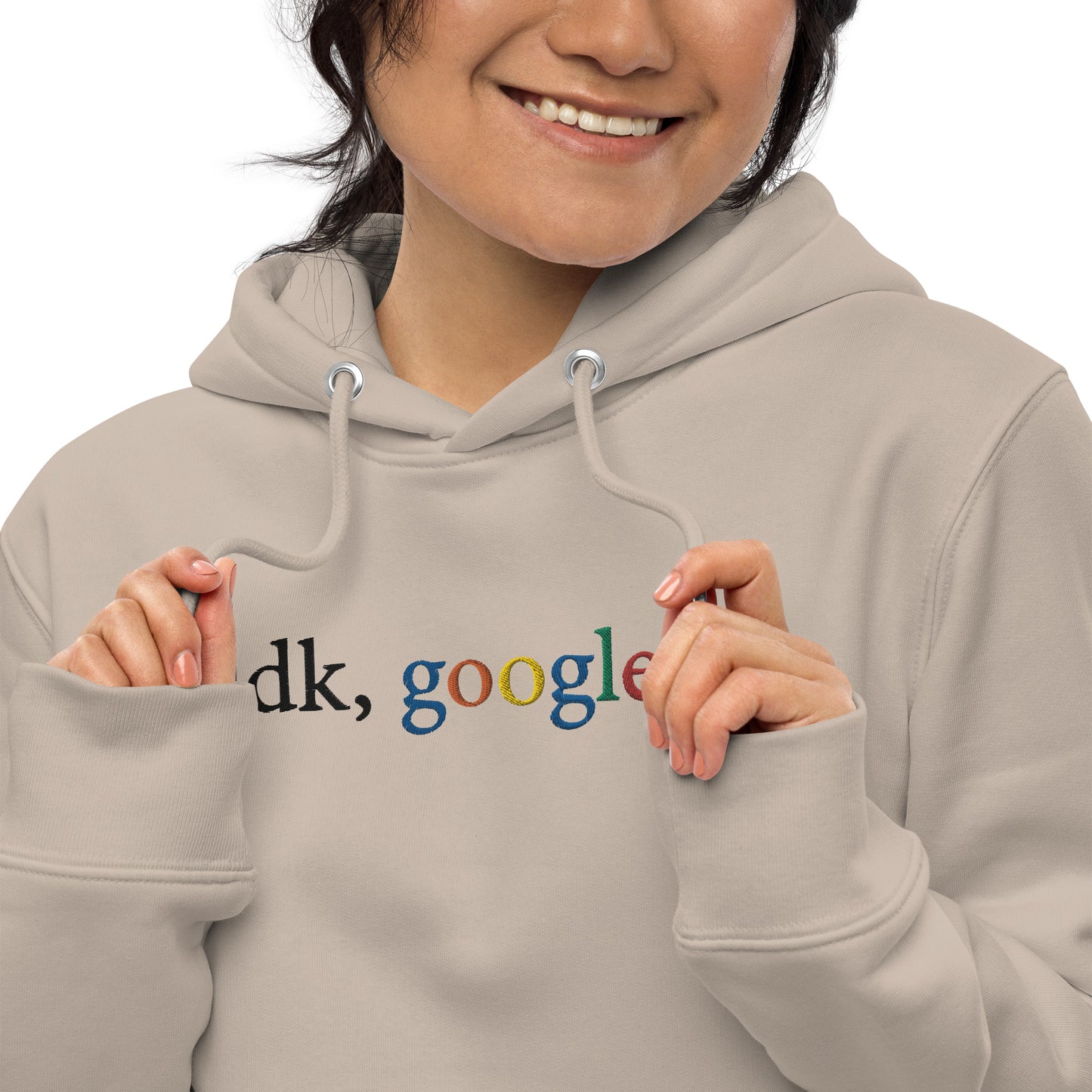Embroidered idk, google it unisex essential eco hoodie