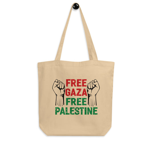 Free Gaza Free Palestine Eco Arabic Tote Bag