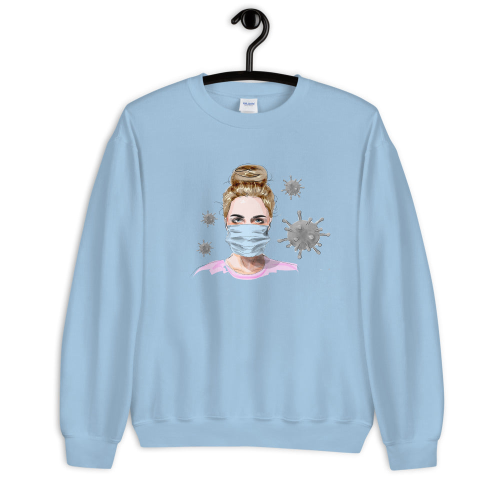 Covid-19 Maske Crew Neck Sweatshirt