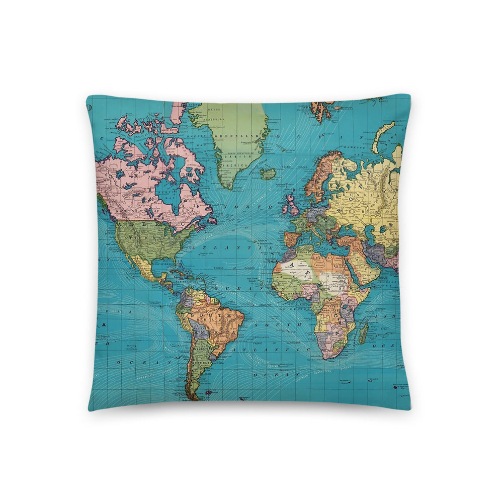 Vintage Map Basic Pillow