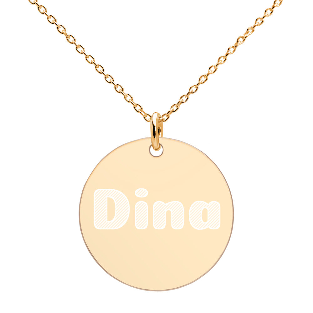 Your Name Engraved Silver Disc Necklace