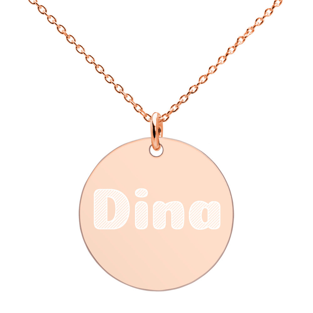 Your Name Engraved Silver Disc Necklace