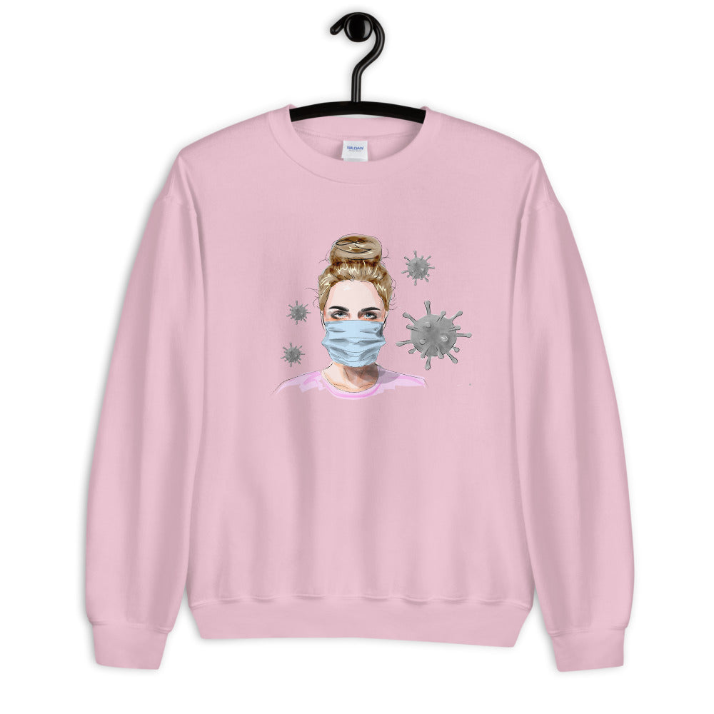 Covid-19 Maske Crew Neck Sweatshirt