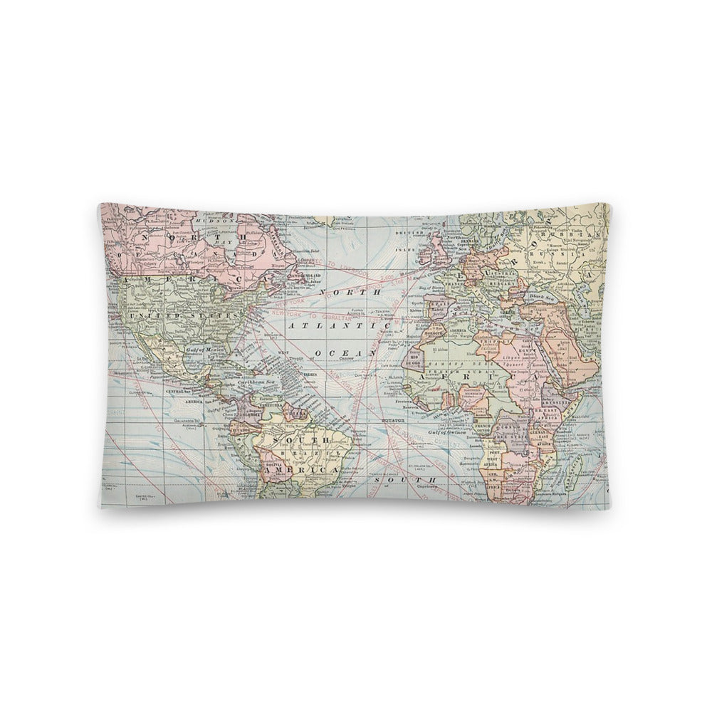 Map Vintage Basic Pillow