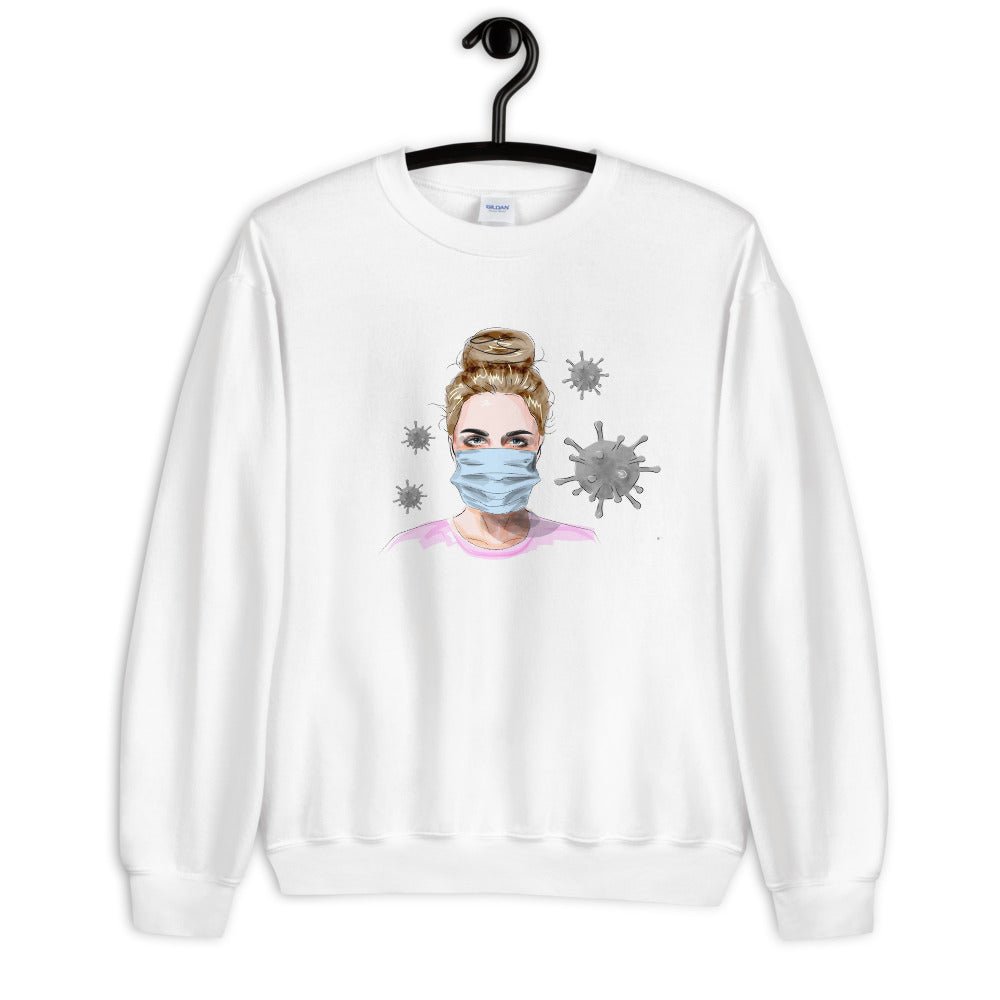 Covid-19 Maske Crew Neck Sweatshirt