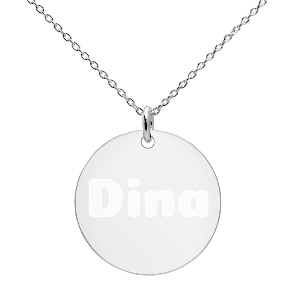 Your Name Engraved Silver Disc Necklace