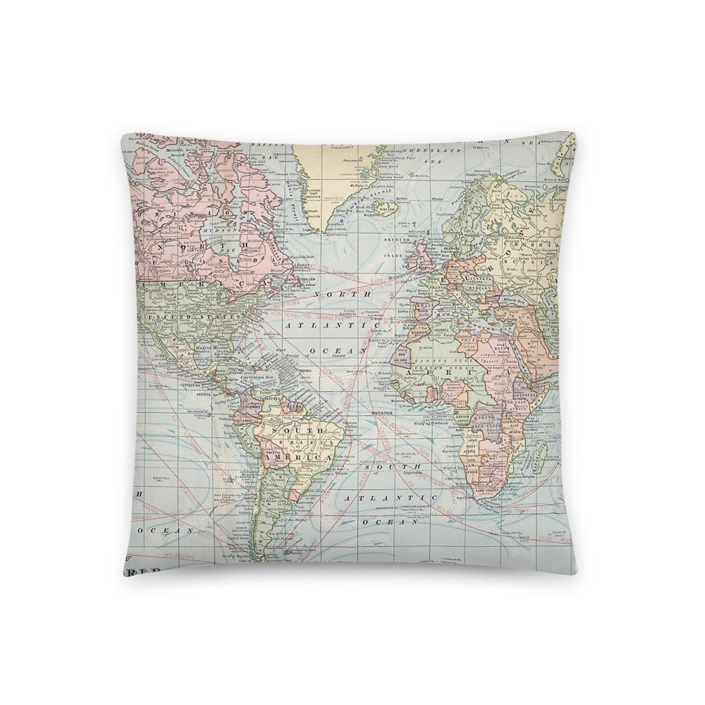 Map Vintage Basic Pillow