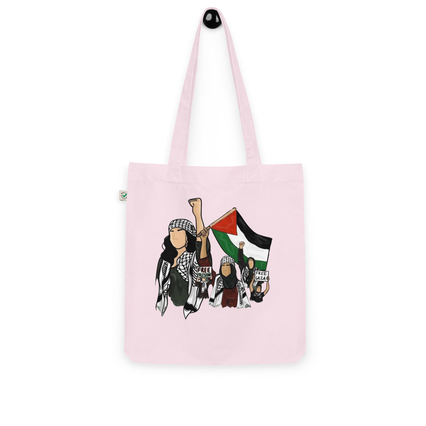 Palestinian girls organic arabic tote bag