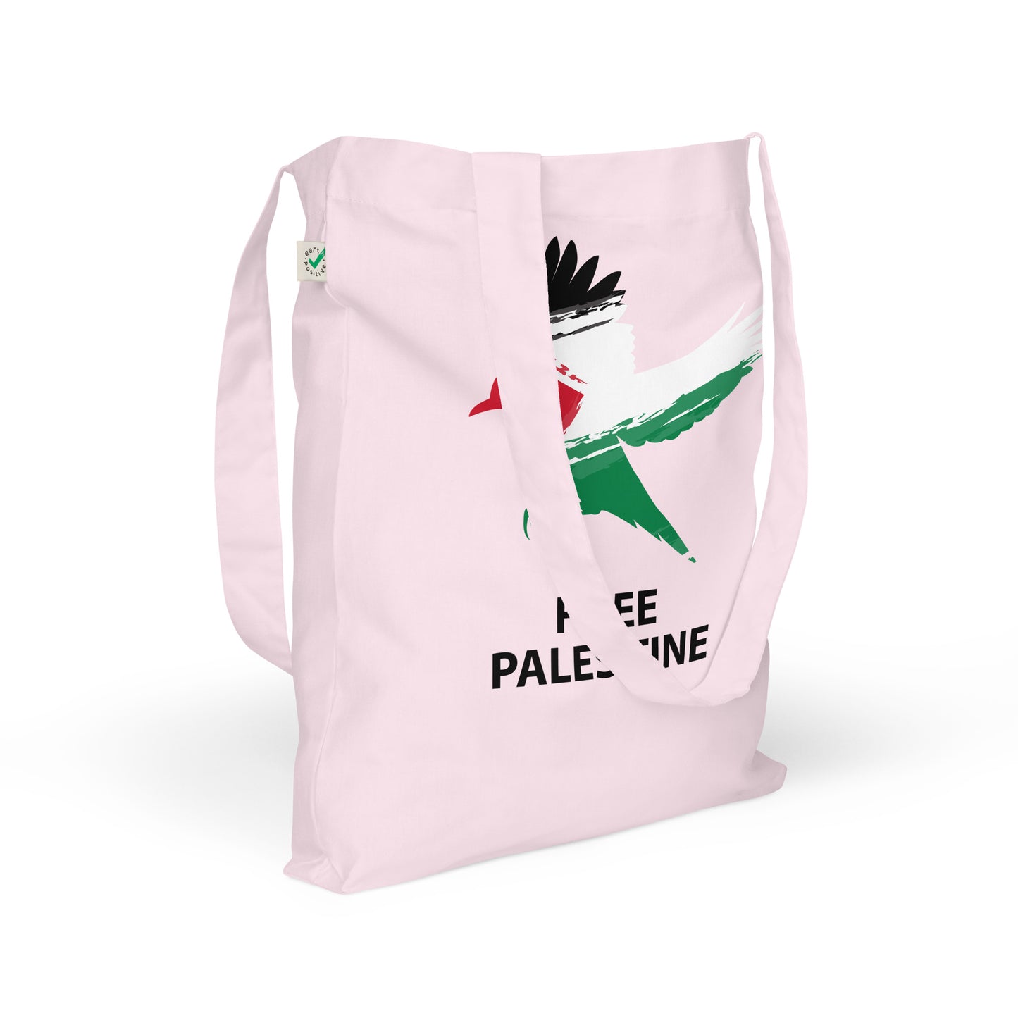 Bird Free Palestine Organic arabic tote bag