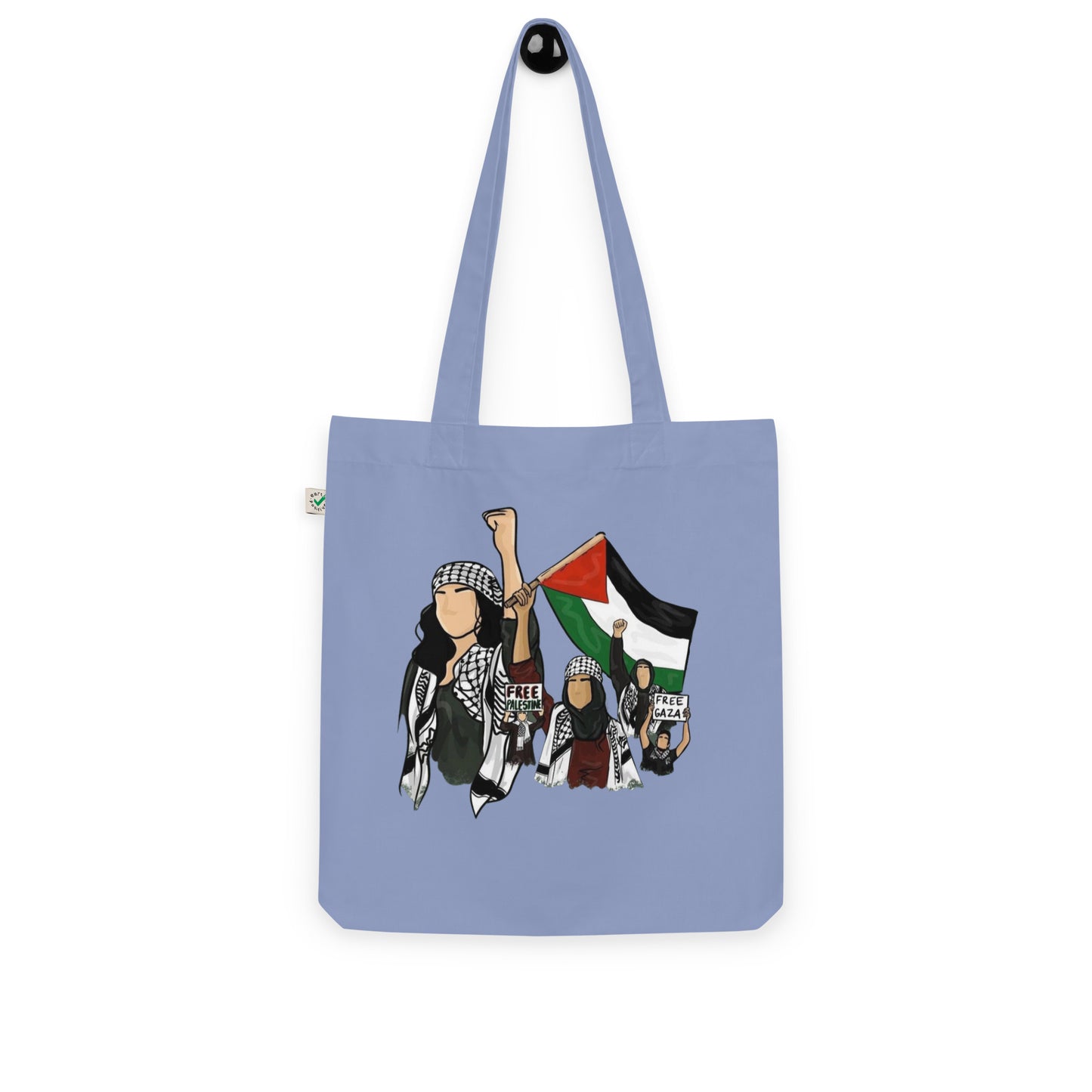 Palestinian girls organic arabic tote bag