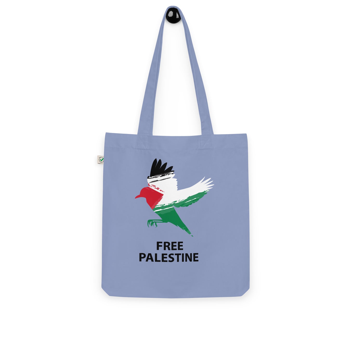 Bird Free Palestine Organic arabic tote bag