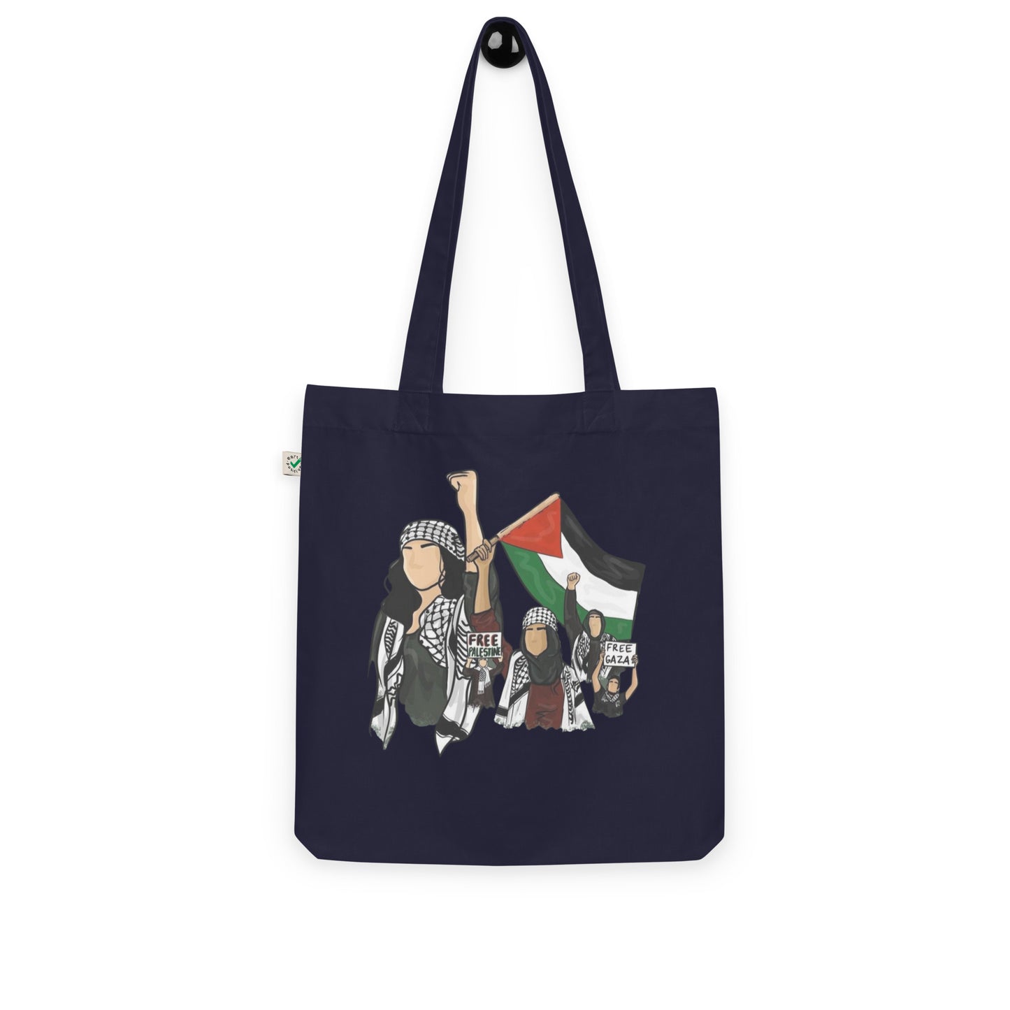 Palestinian girls organic arabic tote bag