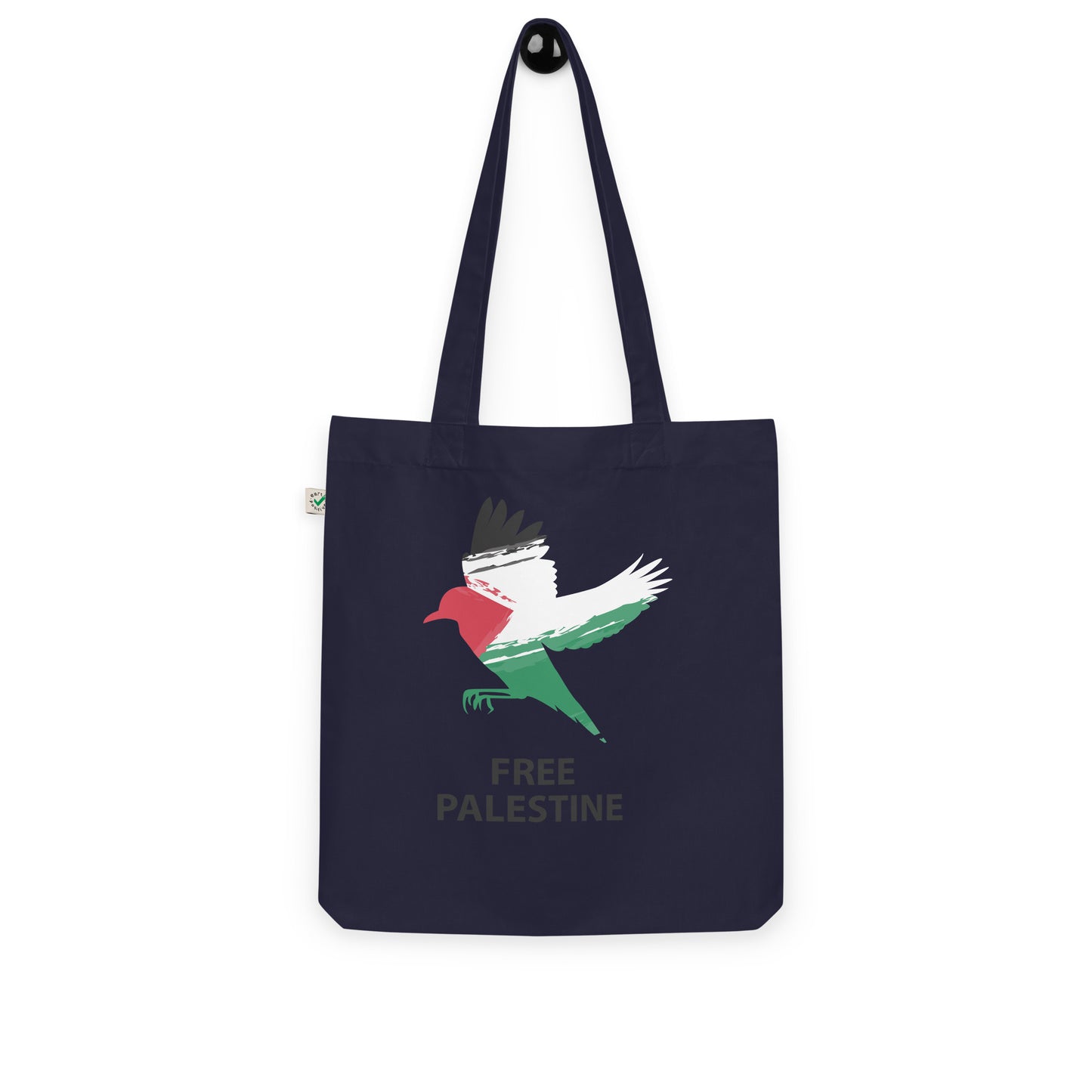 Bird Free Palestine Organic arabic tote bag