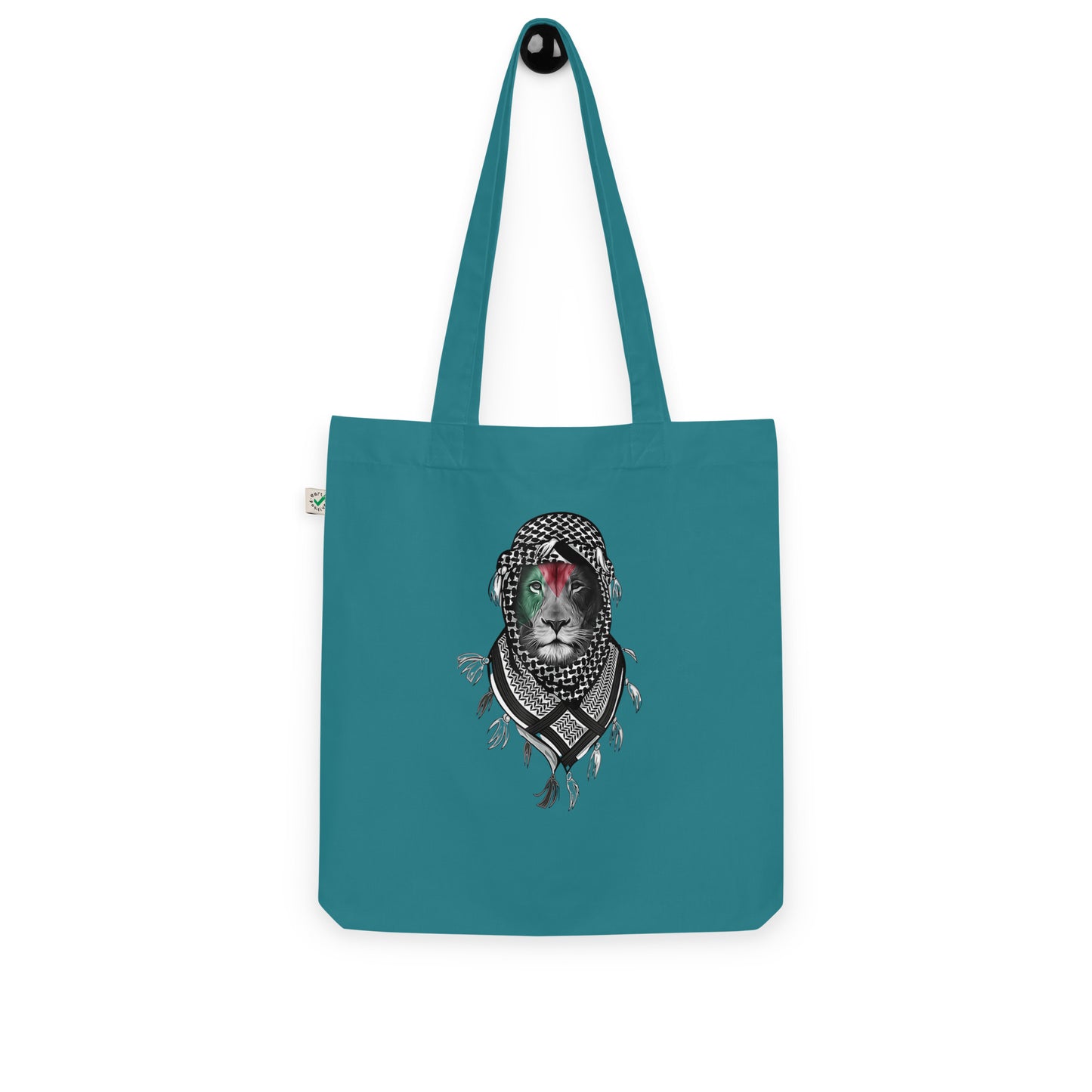 Lion Palestine Organic fashion arabic tote bag