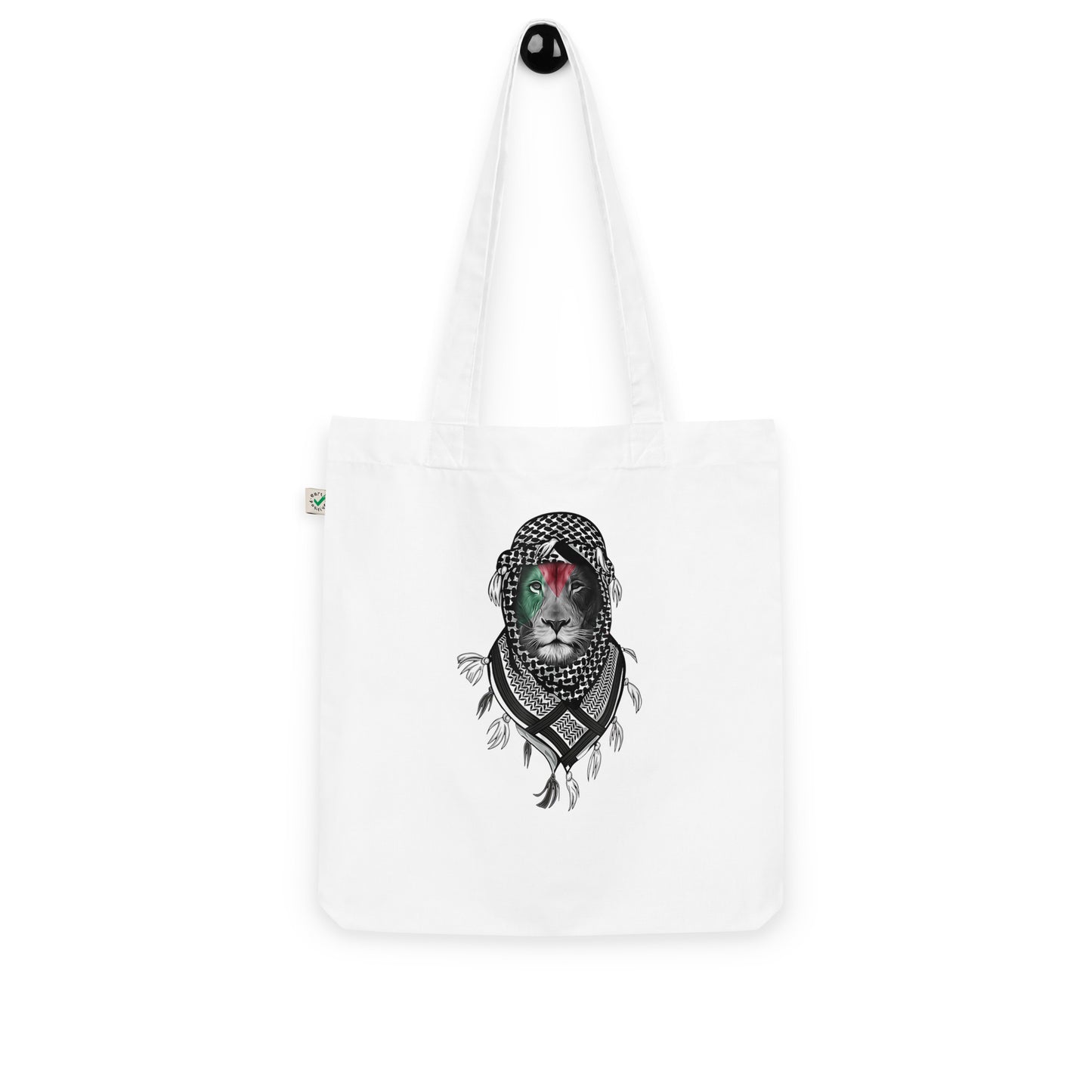 Lion Palestine Organic fashion arabic tote bag