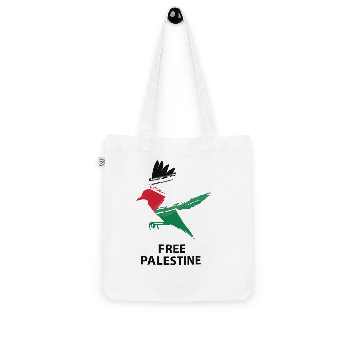 Bird Free Palestine Organic arabic tote bag