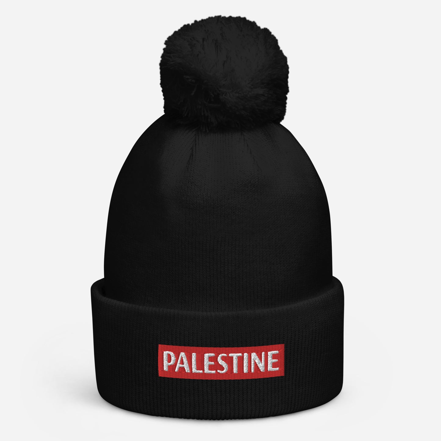 Embroidered Pom pom beanie Palestine