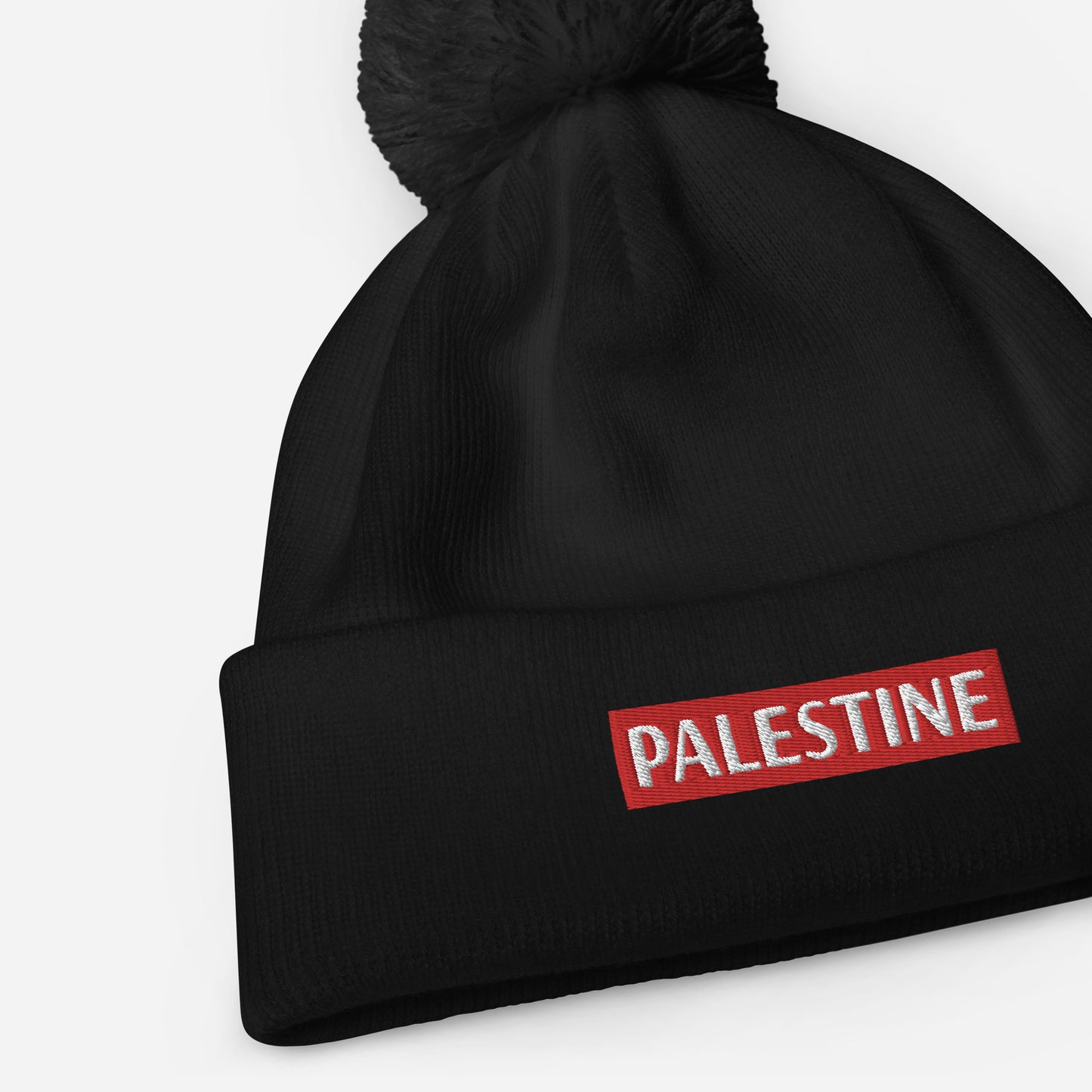 Embroidered Pom pom beanie Palestine