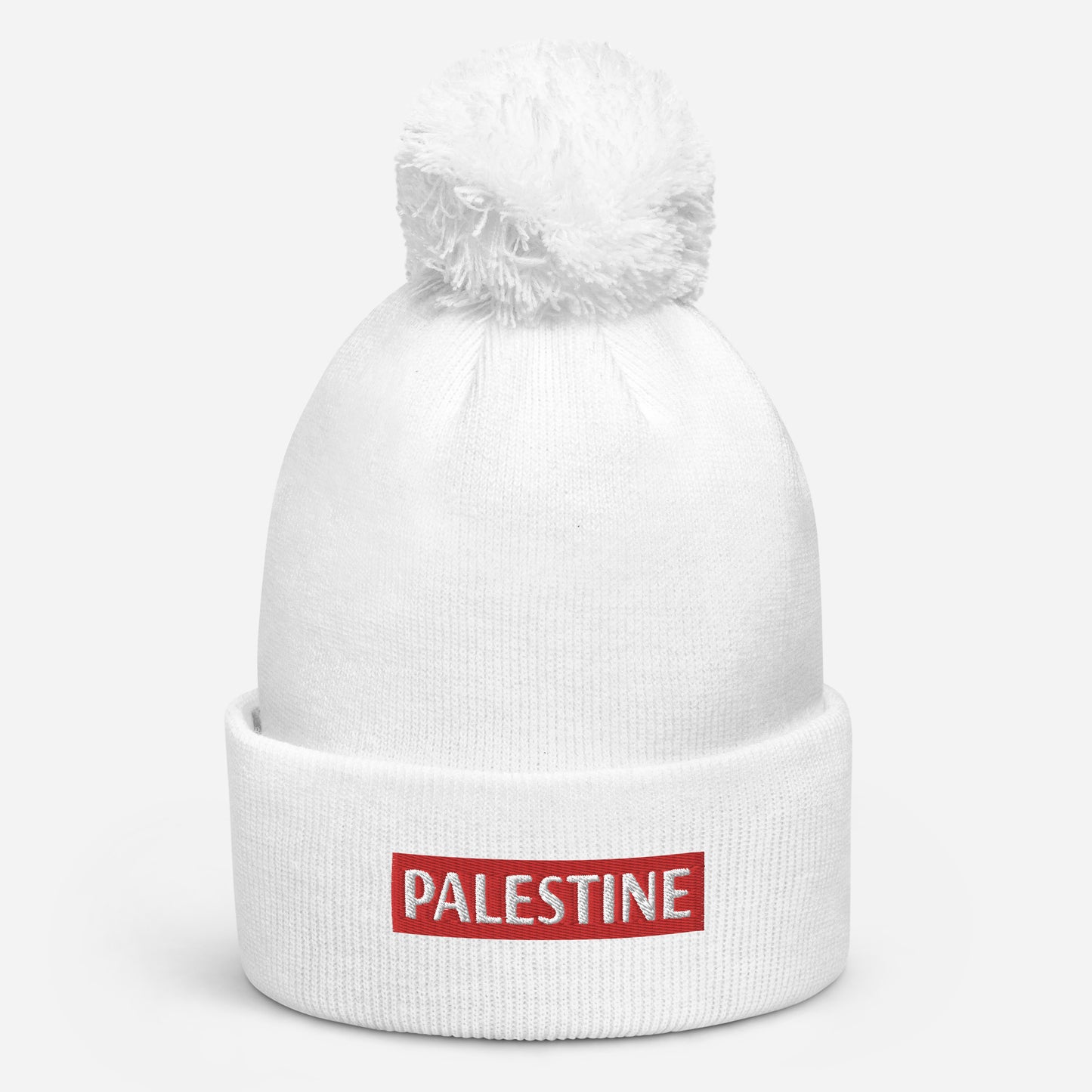 Embroidered Pom pom beanie Palestine