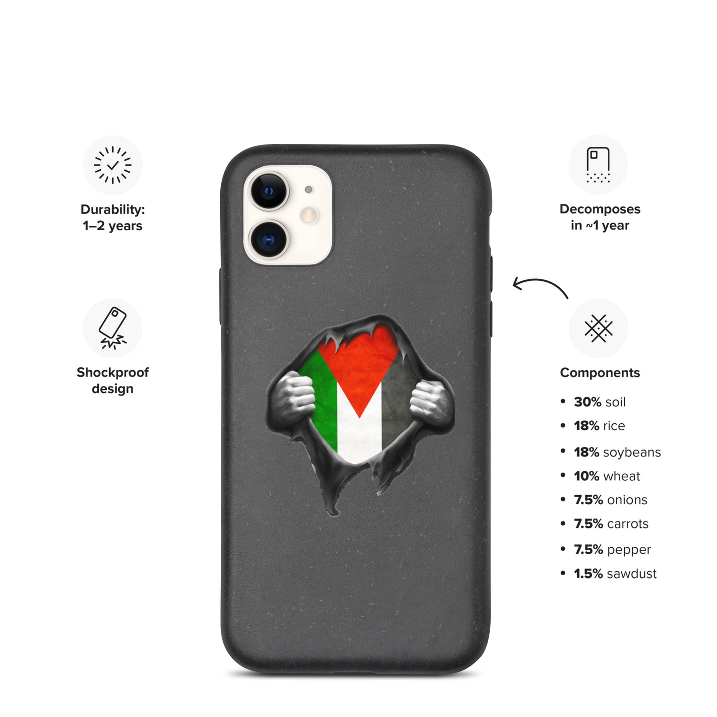 Palestinian Heart Speckled iPhone case