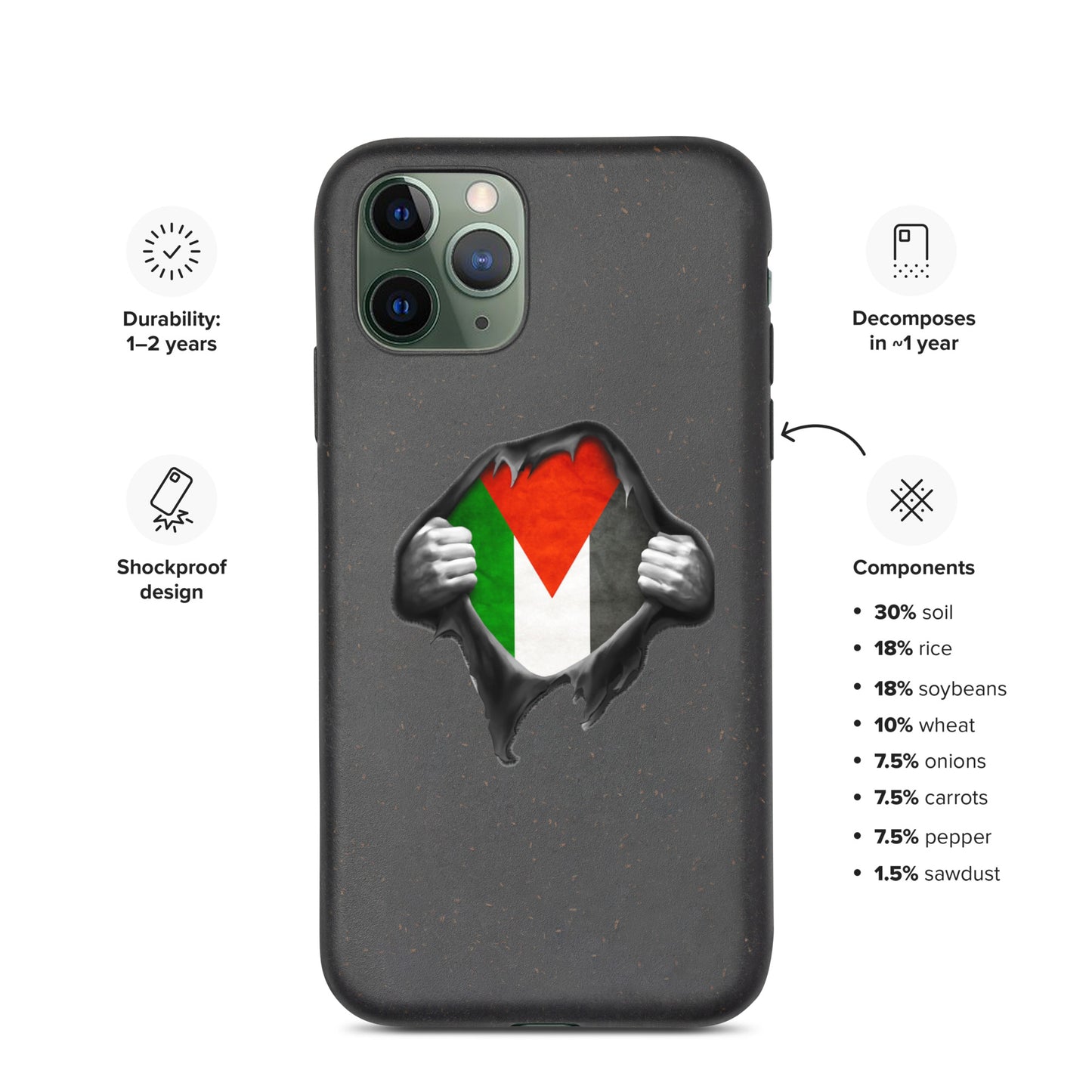 Palestinian Heart Speckled iPhone case