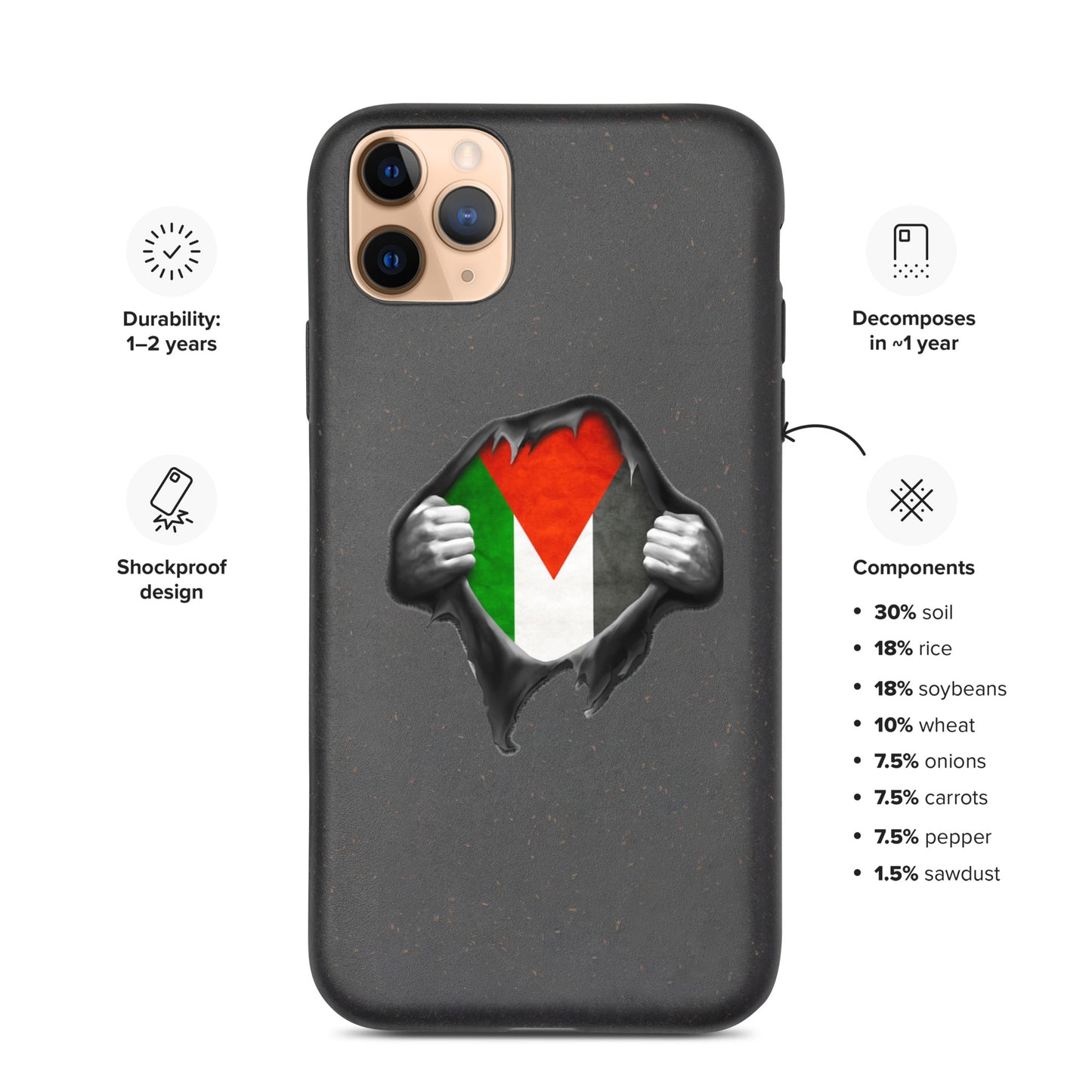 Palestinian Heart Speckled iPhone case