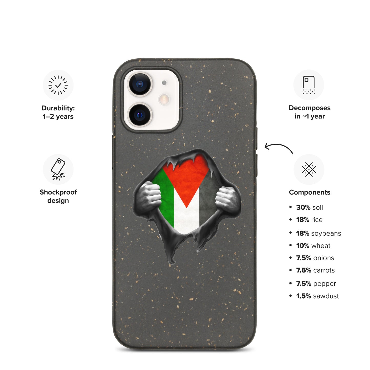 Palestinian Heart Speckled iPhone case