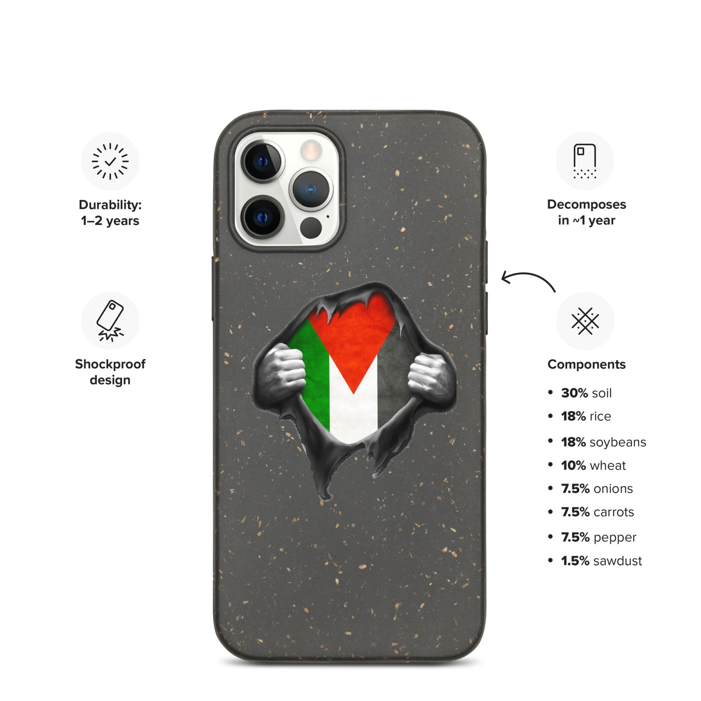 Palestinian Heart Speckled iPhone case