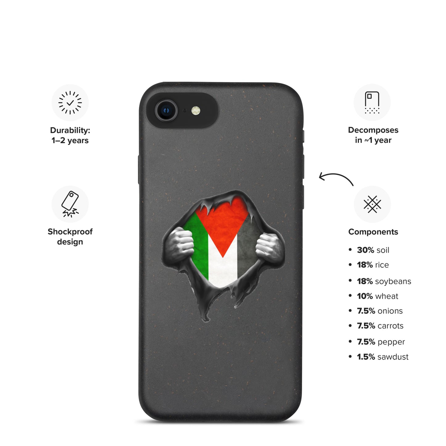 Palestinian Heart Speckled iPhone case