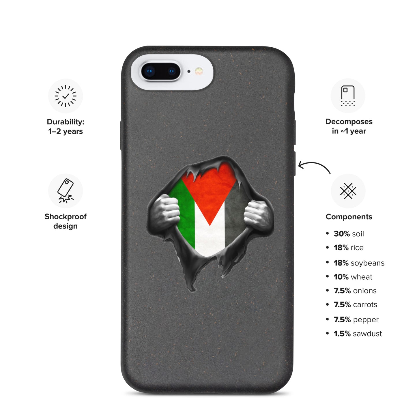 Palestinian Heart Speckled iPhone case