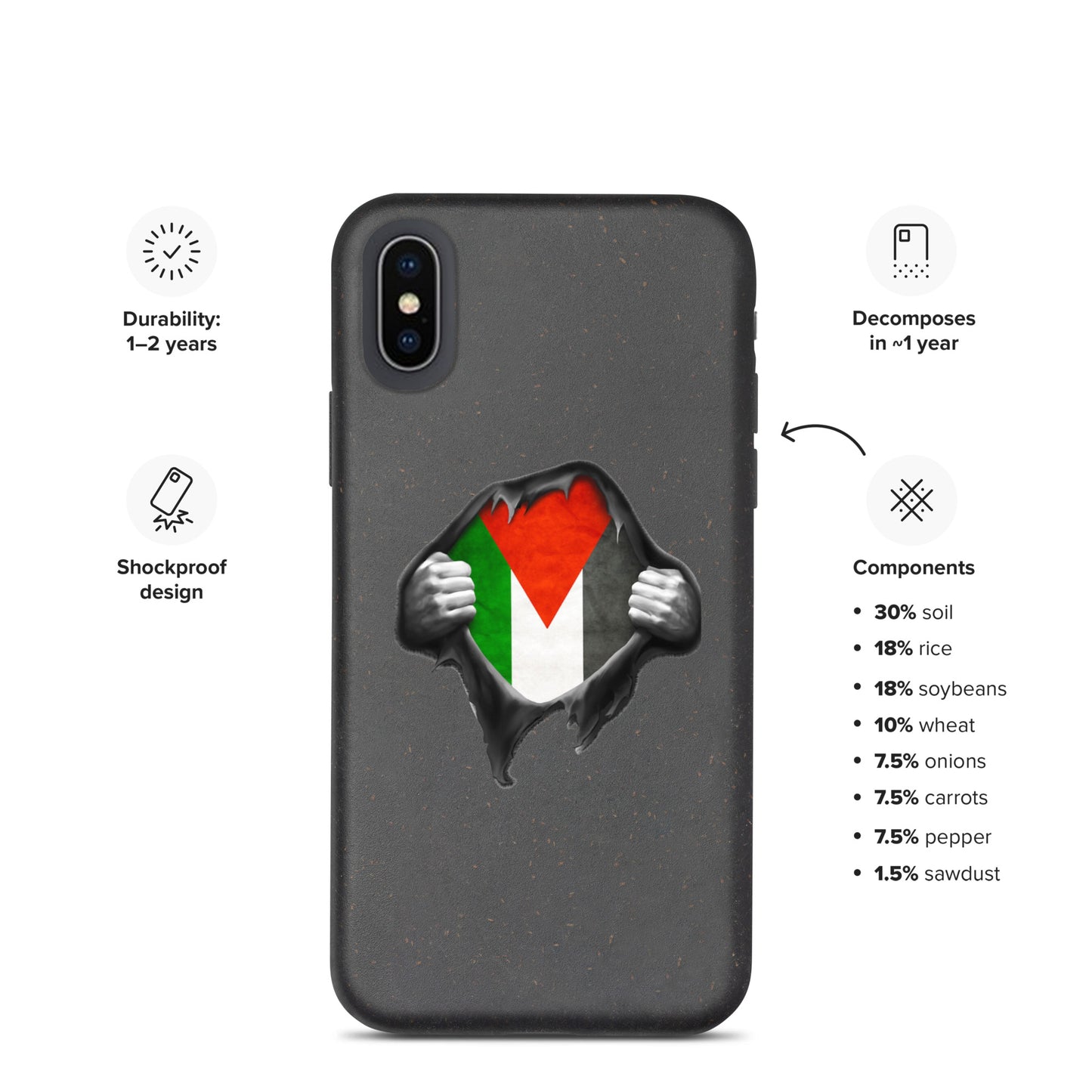 Palestinian Heart Speckled iPhone case