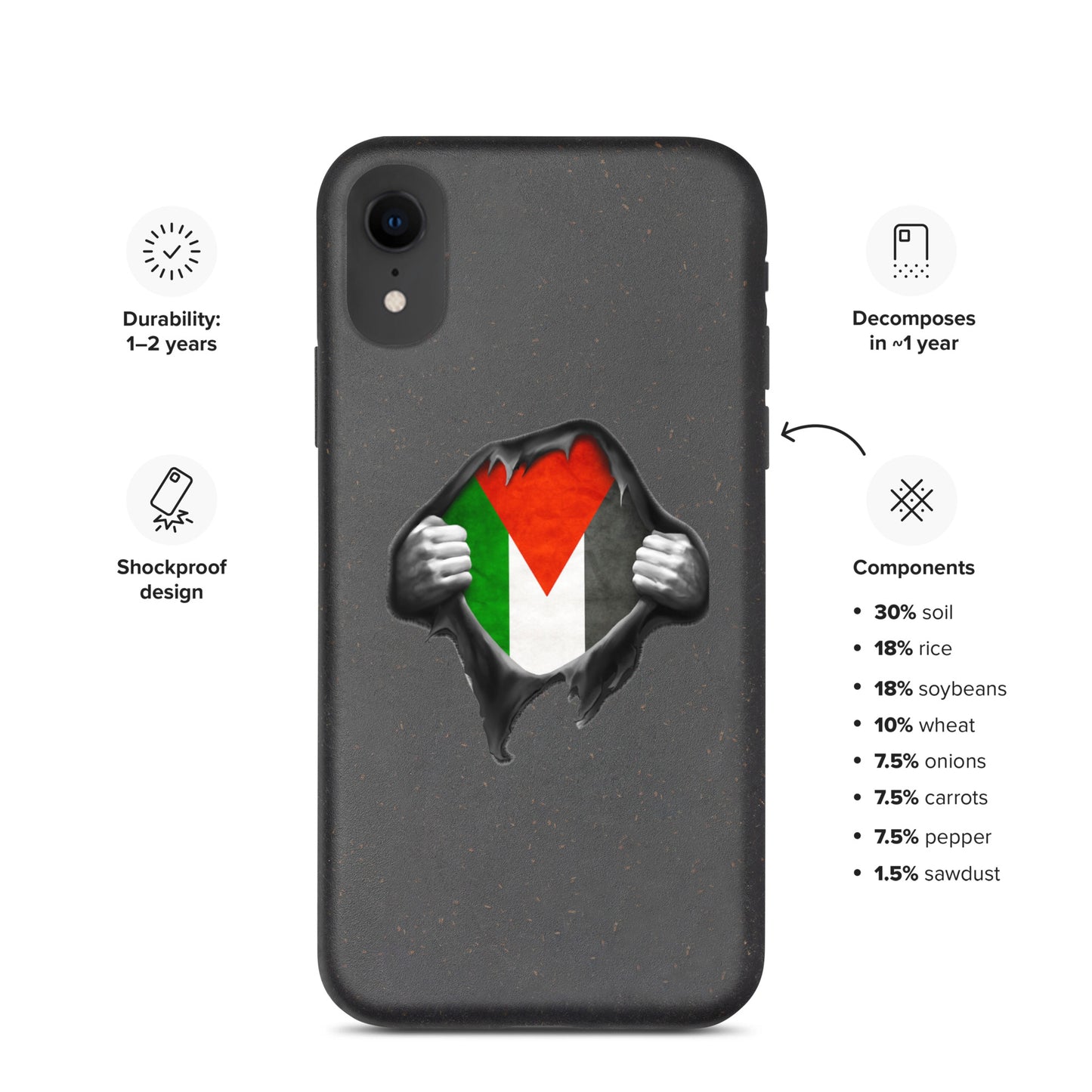 Palestinian Heart Speckled iPhone case