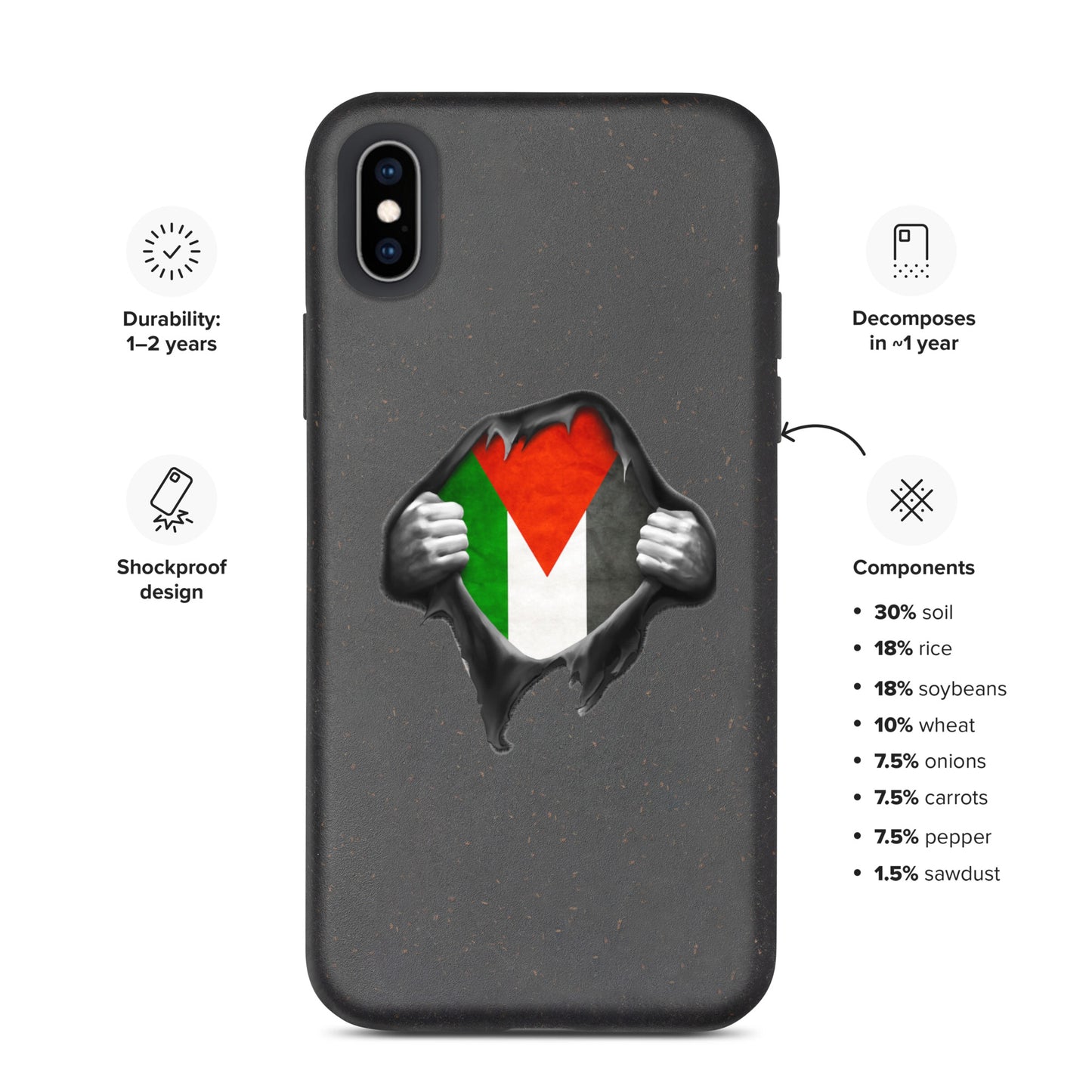 Palestinian Heart Speckled iPhone case