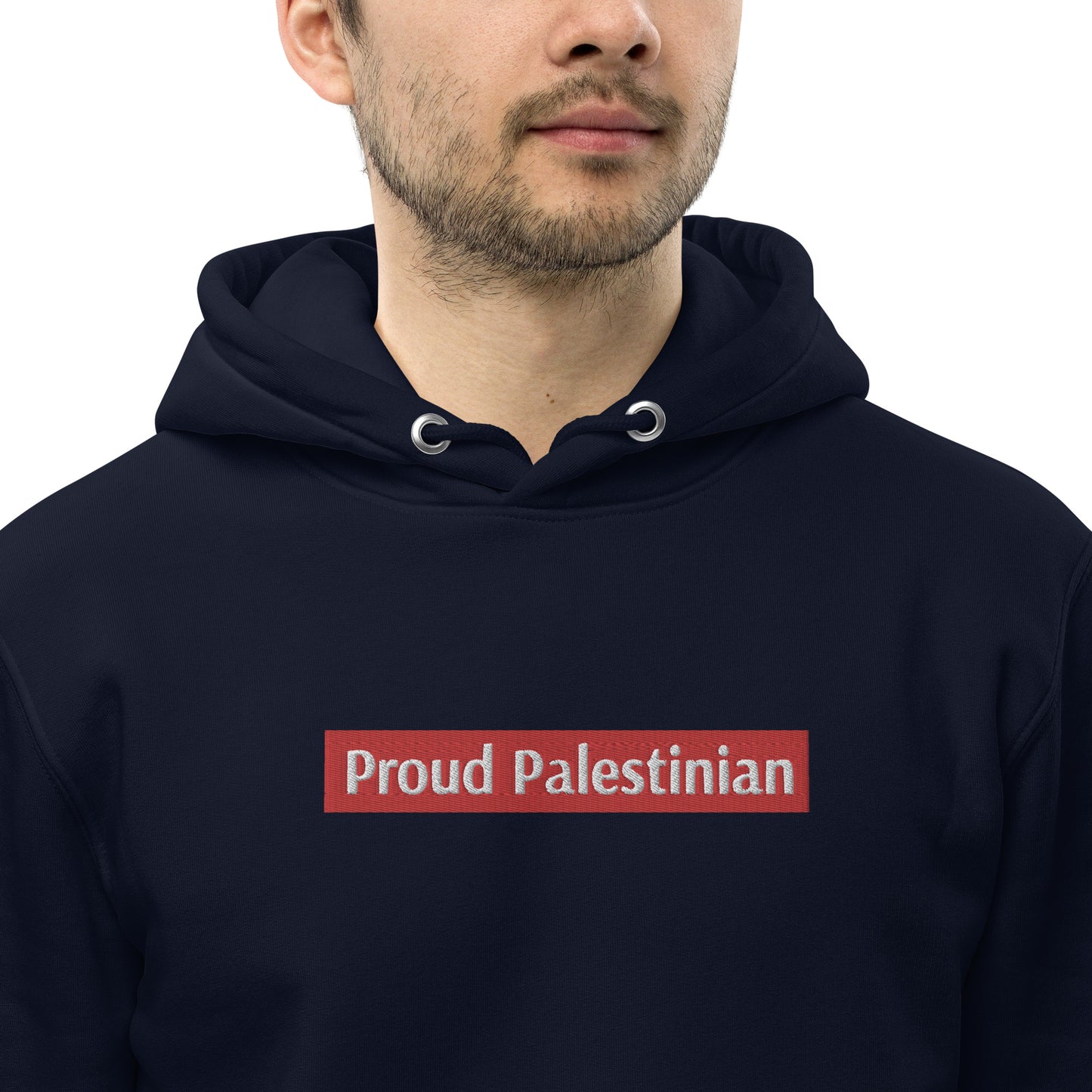 Embroidered Proud Palestinian unisex essential eco hoodie