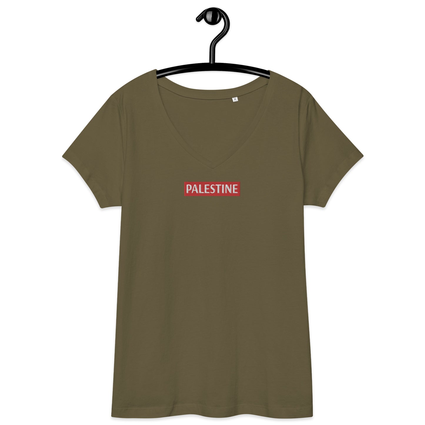 Embroidered Palestine Women’s fitted v-neck t-shirt