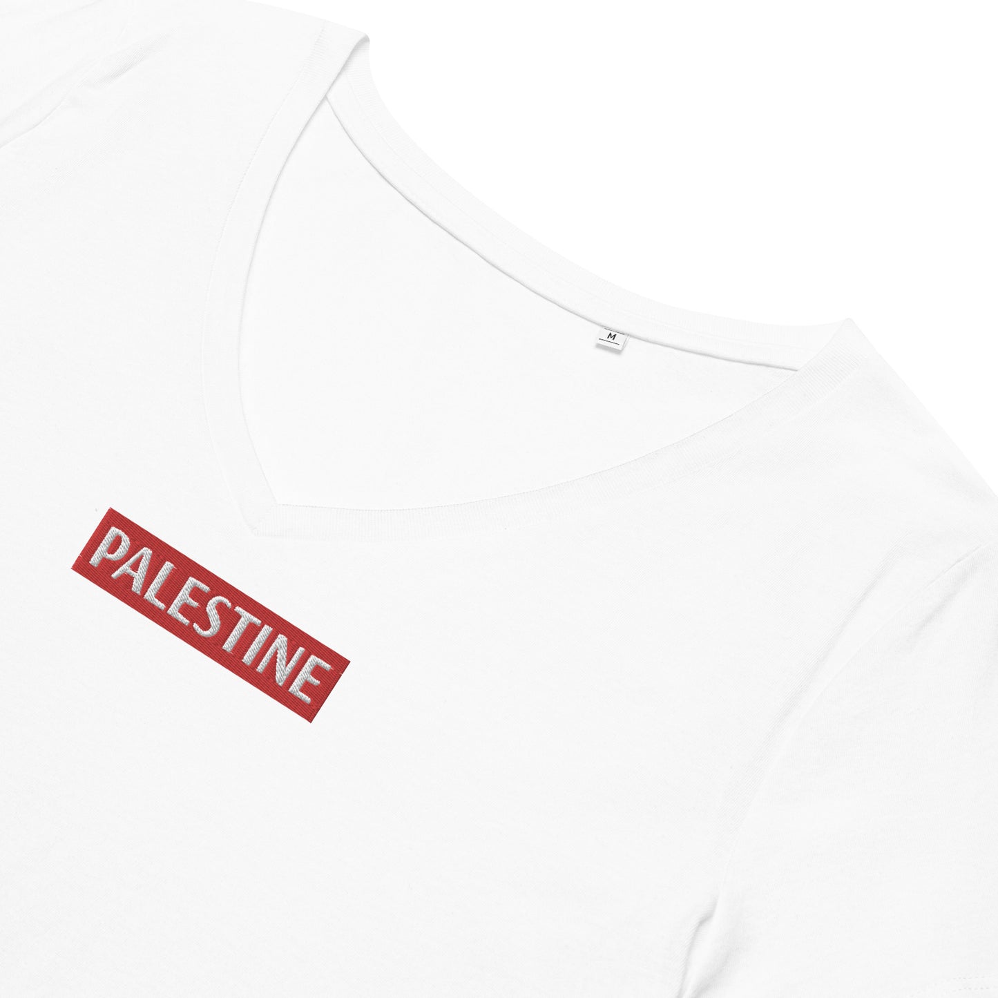 Embroidered Palestine Women’s fitted v-neck t-shirt